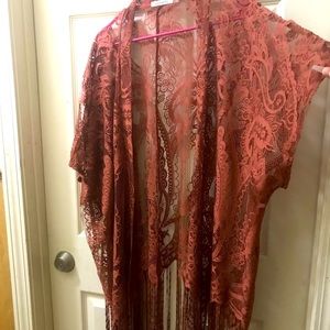 Beautiful copper Emerette lace cardigan